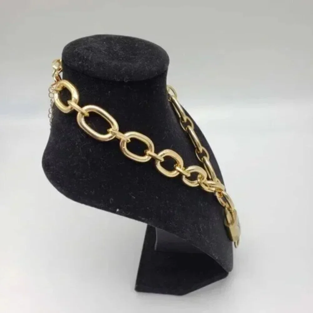 Authentic Louis Vuitton Lock and Key Gold Color with Gold Plated Chain Necklace